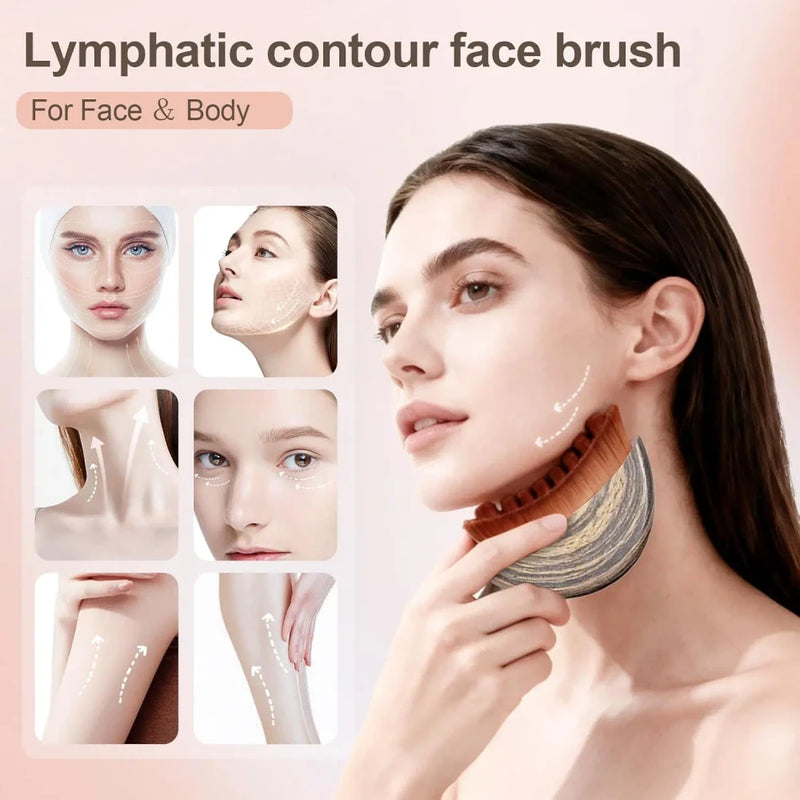 Contour Facial Brush Manual Lymphatic Drainage Massager Durable Soft Bristles Ergonomic Facial Cleansing Brush for Shaping