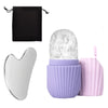 3-Piece Facial Cleansing Tool, Stainless Steel Heart-Shaped Scraping Tool, Ice Facial Roller, a Flannel Bag