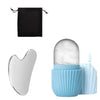 3-Piece Facial Cleansing Tool, Stainless Steel Heart-Shaped Scraping Tool, Ice Facial Roller, a Flannel Bag